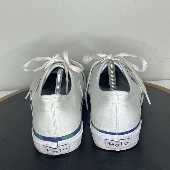 Polo Ralph‎ Lauren Men's Keaton Leather-Trim Canvas Sneaker Light Blue 9 - Picture 8 of 13